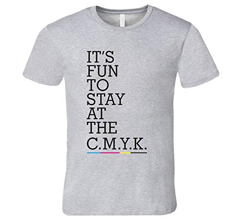 Camiseta de diseño gráfico de su diversión para quedarse en el CMYK gris