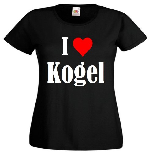 Camiseta I Love Kogel para mujer, hombre y niños en los colores negro, blanco y rosa. Negro M