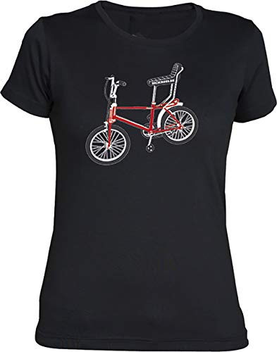 Camisetas EGB Camiseta Chica Bicicross ochenteras 80´s Retro (Negro, XL)