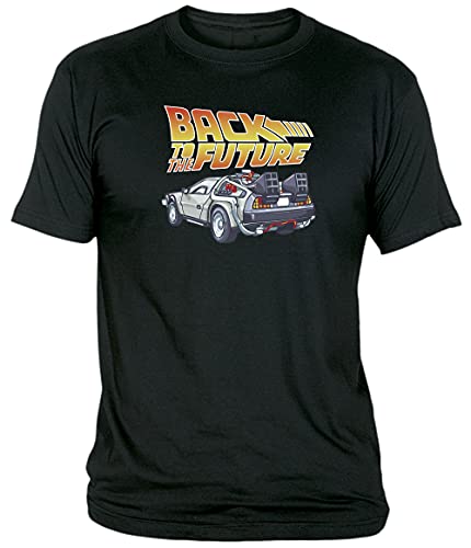 Camisetas EGB Camiseta Regreso Al Futuro Delorean ochenteras 80´s Retro (Negro, 5XL)