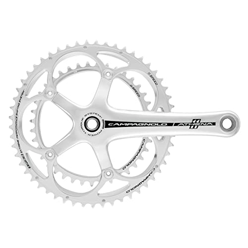 Campagnolo Athena Power-Torque Bielas, Unisex, Plata, 172.5mm 39/53t