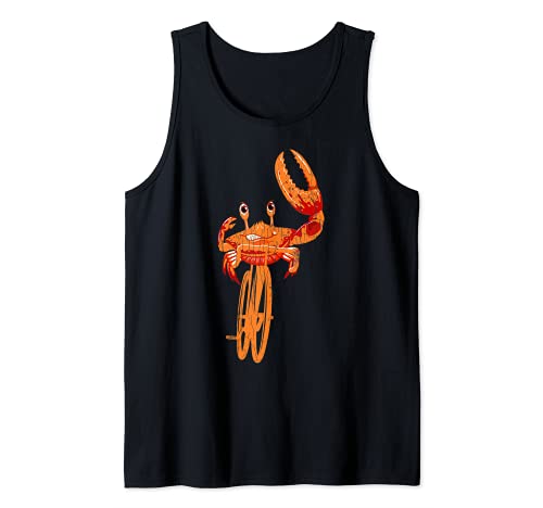 Cangrejo Montar Bicicleta Divertido Cangrejo Cangrejos Amante Eater Gráfico Camiseta sin Mangas