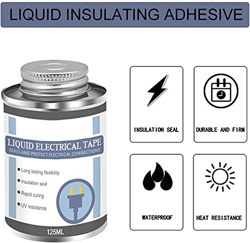 Capa de caucho aislante líquido, pegamento aislante líquido Cinta selladora eléctrica Cable de datos impermeable Pasta de reparación Revestimiento aislante (Negro)