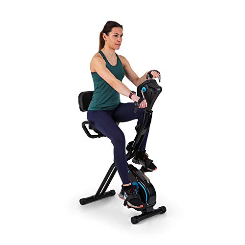 Capital Sports Azura Full Body Comfort bicicléta estática, bicicleta para cardio / manivela para manos, volante de inercia de 7,5 kg, MagResist: Resistencia magnética (8 niveles), negro