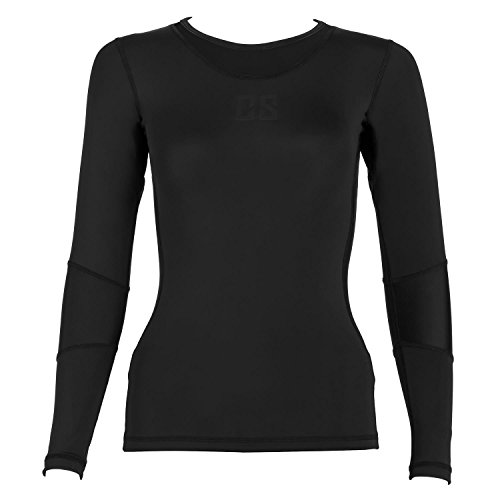 Capital Sports Beforce Camiseta de compresión con Mangas para Mujer (Regula Temperatura Corporal, tecnología Dehydr8, Nivel de compresión Medio, Malla ventilación, Cuello Ancho, Ideal Entrenamiento o