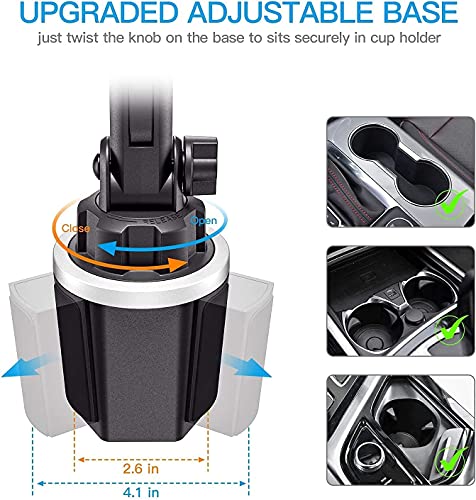 Car Cup Holder Phone Mount, CTYBB Cup Holder Cradle Car Mount with Adjustable Neck for Cell Phones iPhone 12 Pro Max /11 Pro/XR/XS/8/7 Plus/6s, Samsung S10 Plus/S9/Note9, Huawei etc.