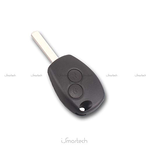 Car Passion - Carcasa de llave con 2 botones para Renault Clio, Twingo, Megane, Laguna y Kangoo