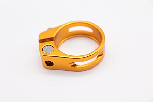 CarbonEnmy Abrazadera para sillín de bicicleta de aluminio, muy ligera, 31,8 mm, color dorado