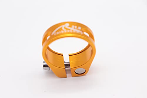 CarbonEnmy Abrazadera para sillín de bicicleta de aluminio, muy ligera, 31,8 mm, color dorado