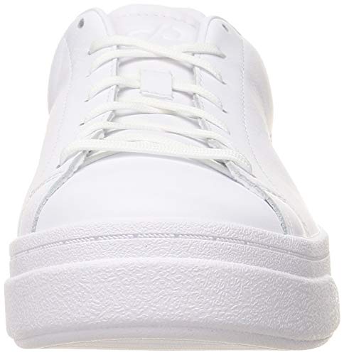 CARE OF by PUMA Leather Platform Court Zapatillas Bajas, Blanco/Rosa, 38 EU