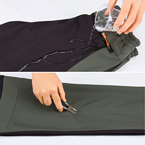 CARETOO Pantalones Trekking Hombre Primavera Verano Pantalones de Escalada Senderismo Alpinismo Invierno Polar Forrado Aire Libre (Verde con vellón, L)