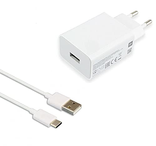 Cargador de Red 18W Carga Rápida 3.0 + Cable USB-C para Xiaomi Redmi 9, 9T, Note 8, 8T, Note 9, 9S, 9T, Mi 9 Lite, Poco M3