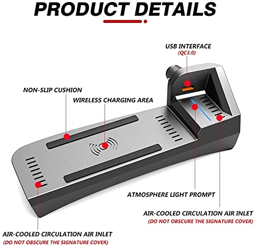 Cargador Inalámbrico Para Automóvil, Para Audi A3 2014-2021Consola de Control Central Placa de Carga Inalámbrica de 15 W Placa de Carga Rápida con Puertos USB-QC3.0 de 18 W Cargador de Teléfono Móvil