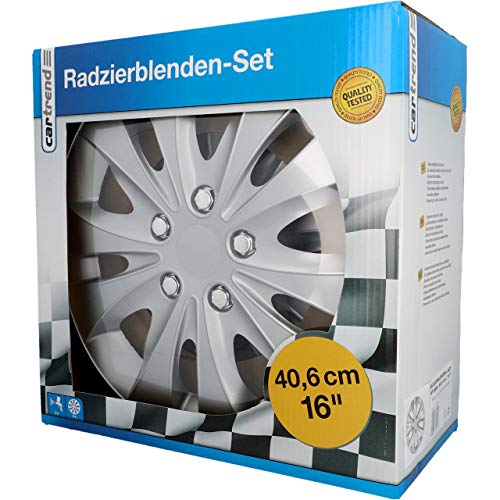 Cartrend 70279 Set de tapacubos Storm" con tuercas de cromo; 4 piezas, 40,64 cm ( 16 pulgadas ) - set de 4 piezas