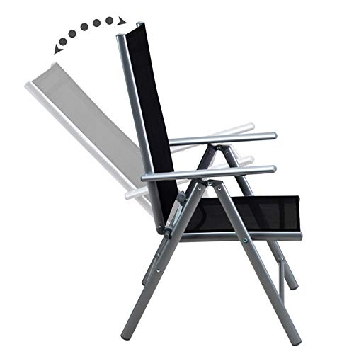 CASARIA Conjunto de 1 Mesa y 6 sillas de Aluminio Bern con Respaldo reclinable Muebles de jardín Patio terraza balcón