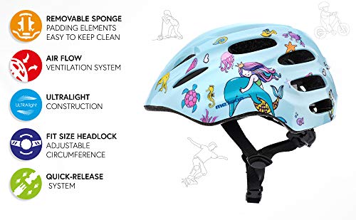 Casco Bicicleta Bebe Helmet Bici Ciclismo para Niño - Cascos para Infantil Bici Helmet para Patinete Ciclismo Montaña BMX Carretera Skate Patines monopatines KS01 (S 48-52 cm, octopus's Garden)