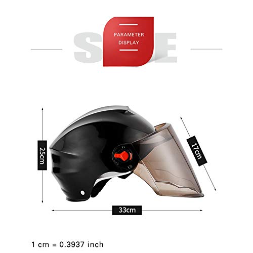 Casco Bicicleta Yuan Ou Adulto Niño Cascos Ciclismo Casco de Bicicleta eléctrico Medio Casco Viseras de Lentes Hombres Mujeres Casco de Scooter Lentes Marrones Amarillos