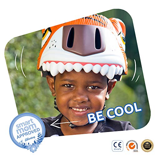 Casco de Bici para niños | Casco de Bici para niños y niñas pequeños, niños y niñas patinetes eléctricos, triciclos, Skateboarding y bicis | Casco Ciclismo Animales niño (Black Tiger)