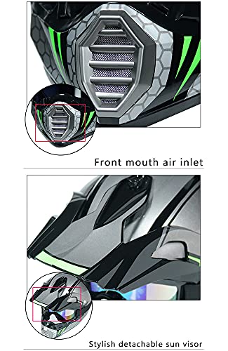 Casco de Moto de Motocross, Casco de Bicicleta de MontañA MTB MX para NiñOs y Adultos, KTM Casco de Moto Integral, Casco de ProteccióN Unisex, con Guantes de Casco, MáScara, Gafas, Conjunto, 4 Piezas