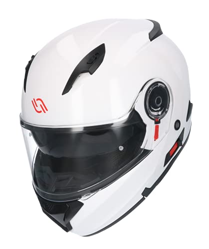 Casco De Moto Marca Shiro Sh508, Casco Integral ECE Homologado, Casco De Moto De Cara Completa Doble Frontal Abatible, para Hombres Adultos, Mujeres (Large)