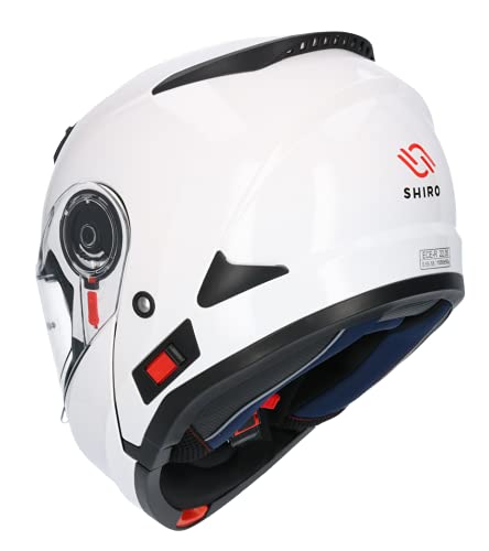 Casco De Moto Marca Shiro Sh508, Casco Integral ECE Homologado, Casco De Moto De Cara Completa Doble Frontal Abatible, para Hombres Adultos, Mujeres (Large)