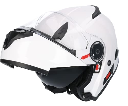 Casco De Moto Marca Shiro Sh508, Casco Integral ECE Homologado, Casco De Moto De Cara Completa Doble Frontal Abatible, para Hombres Adultos, Mujeres (Large)