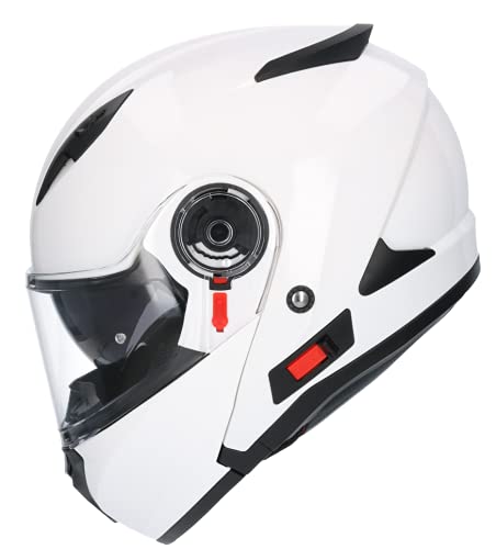 Casco De Moto Marca Shiro Sh508, Casco Integral ECE Homologado, Casco De Moto De Cara Completa Doble Frontal Abatible, para Hombres Adultos, Mujeres (Large)