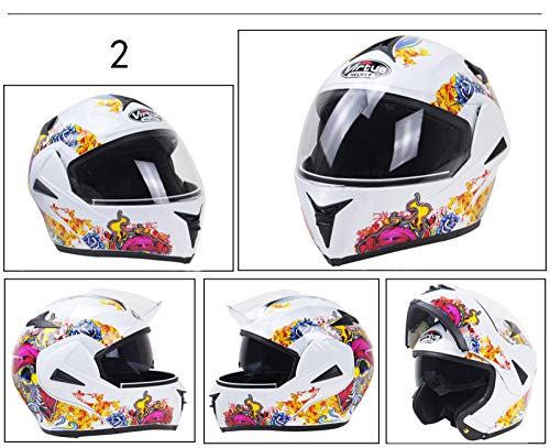 Casco de motocicleta plegable modular para casco de carreras doble visera