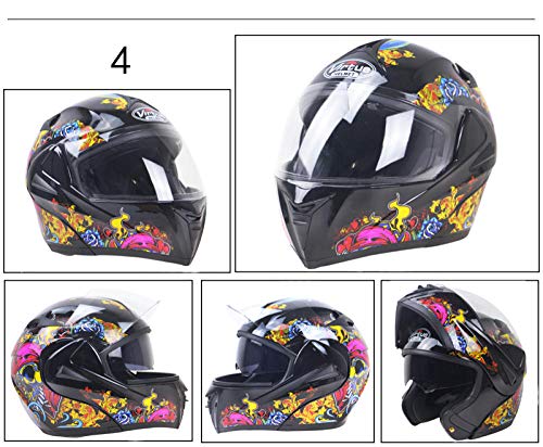 Casco de motocicleta plegable modular para casco de carreras doble visera