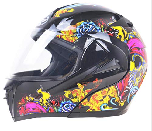 Casco de motocicleta plegable modular para casco de carreras doble visera