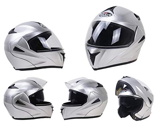Casco de motocicleta plegable modular para casco de carreras doble visera