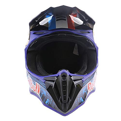 Casco de motocross Regalo deportivo para hombres Certificado DOT/ECE Casco deportivo todoterreno integral Red Bull Pattern A,L=59-60CM