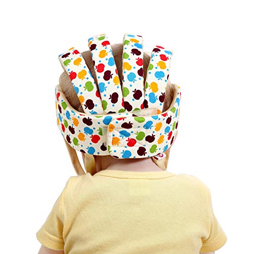 Casco de seguridad ajustable para bebé Protector para la cabeza Arnés de protección Sombrero Proporciona un entorno más seguro al aprender a gatear Jugar a pie (Flor)