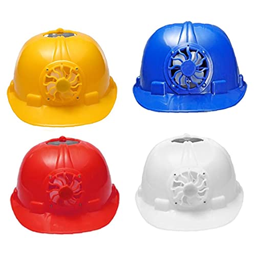 Casco de seguridad industrial, con ventilador de refrigeración solar trabajador de construcción Hard Hat Hat Blue MÁS INFERENCIA PROTECCIÓN