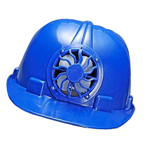 Casco de seguridad industrial, con ventilador de refrigeración solar trabajador de construcción Hard Hat Hat Blue MÁS INFERENCIA PROTECCIÓN