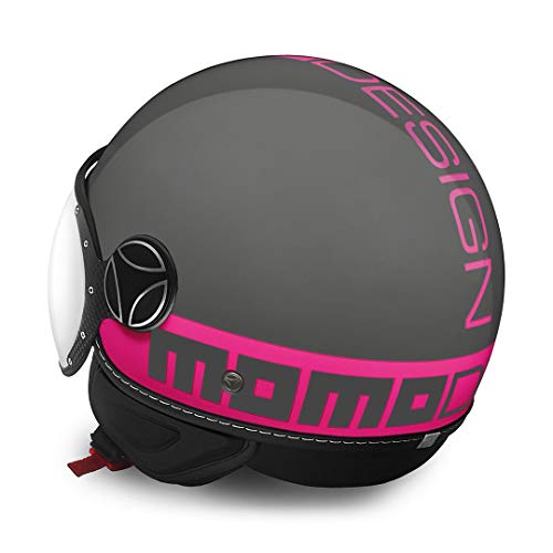 Casco Jet Fighter MOMODESIGN gris brillante Decal Fluo fuxia talla S