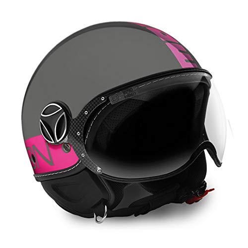 Casco Jet Fighter MOMODESIGN gris brillante Decal Fluo fuxia talla S