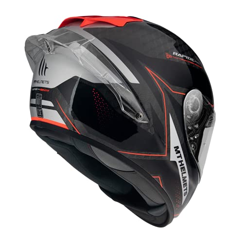 Casco MT INTREGRAL DE Carbono Modelo Rapide Pro Master A7 Rojo Brillo HOMOLOGADO con ALERON Trasero Unisex Dot (M)