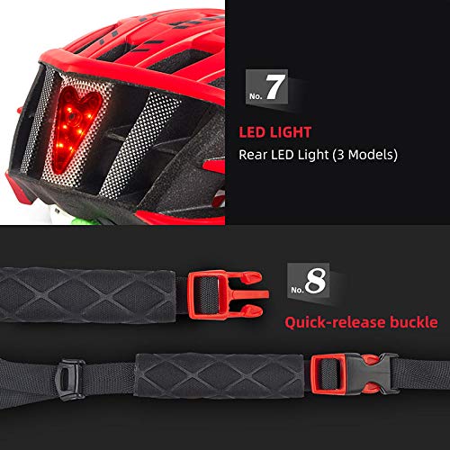 Casco Plegable Casco de Bicicleta de montaña de Carretera Casco de Ciclismo MTB Ultraligero para Hombre con luz Trasera LED Equipo Deportivo Seguro-yo_Metro