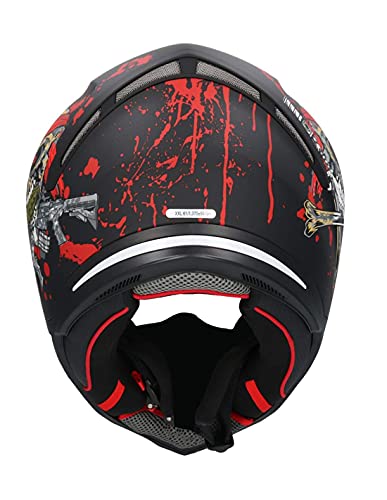 Casco Shiro SH-890 Broken Head Negro Mate Y Rojo EDICION Limitada HOMOLOGADO Unisex con PINLOK Incluido XS