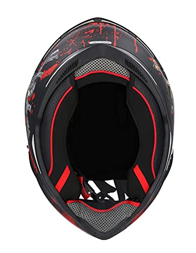 Casco Shiro SH-890 Broken Head Negro Mate Y Rojo EDICION Limitada HOMOLOGADO Unisex con PINLOK Incluido XS