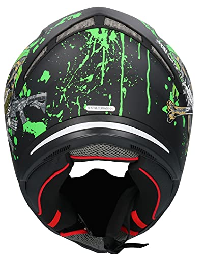 Casco Shiro SH-890 Broken Head Negro Mate Y Verde EDICION Limitada HOMOLOGADO Unisex con PINLOK Incluido L