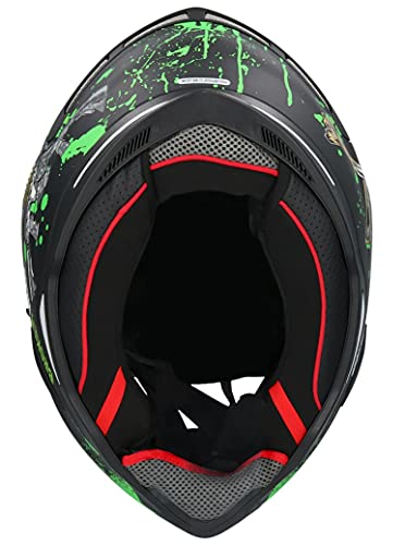 Casco Shiro SH-890 Broken Head Negro Mate Y Verde EDICION Limitada HOMOLOGADO Unisex con PINLOK Incluido L