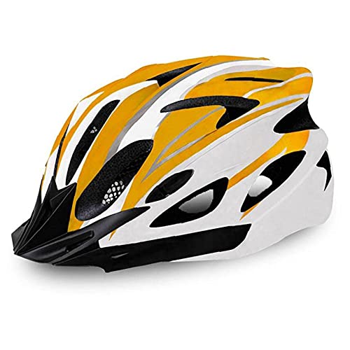 Cascos De Ciclismo Multiuso Casco De Bicicleta Adulto Casco De Ciclo para Hombres Helmets De Esquí Casco De Ciclismo Adulto Ajustable para Deportes Al Aire Libre Accesorios De Montar(Color:Naranja)