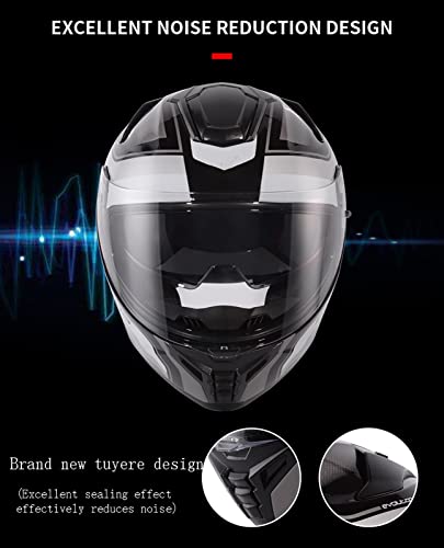 Cascos Moto Integrales para Hombre y Mujer,Diseño Retro Ligero Cascos Modulares,Dot/ECE Homologado con HD Doble Visera y Espacio Bluetooth Casco de Gran Tamaño H,XL=59-60cm