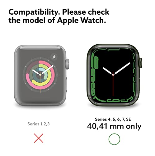 Caseology Nero Funda Compatible con Apple Watch 41mm Serie 7 / 40mm SE, Series 6 (2020), Series 5 (2019), Series 4 (2018) - Black