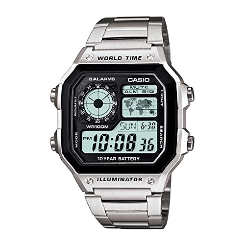 Casio AE-1200WHD-1A - Reloj Digital de Cuarzo para Hombre, Correa de Acero Inoxidable Color Metalizado