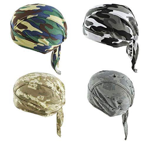Casquillo del Cráneo Unisex Sudor De Secado Rápido Absorbe Patrón del Sombrero del Pirata Transpirable Camuflaje