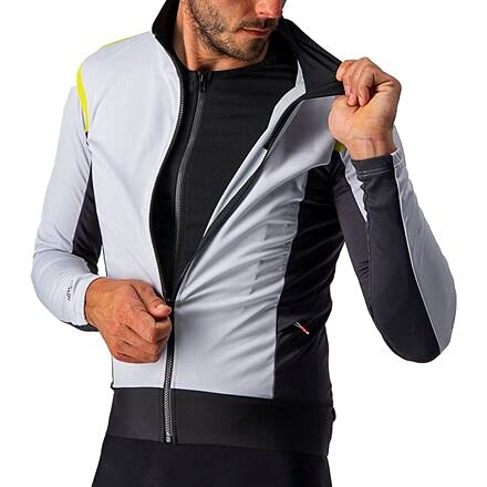 castelli Alpha Ros 2 Light Jacket Chaqueta, Hombre, Gris Plateado y Gris Oscuro, L