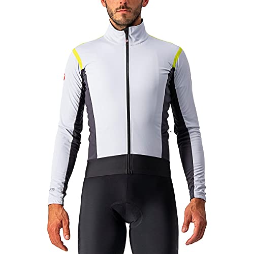 castelli Alpha Ros 2 Light Jacket Chaqueta, Hombre, Gris Plateado y Gris Oscuro, L